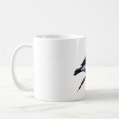 紺碧のアメリカムシクイ: 鳥: 白の油のパステル調の芸術 コーヒーマグカップ (左)