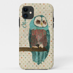 紺碧のフクロウのヴィンテージのiPhoneの箱 iPhone 11 ケース
