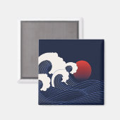 紺碧の波（赤月の手を引いた状態） マグネット (正面/裏面)