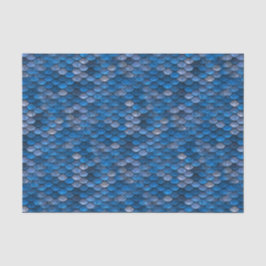 紺碧の青い及び銀製のヘビまたは恐竜のドラゴンのスケール 薄葉紙