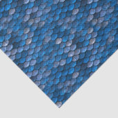 紺碧の青い及び銀製のヘビまたは恐竜のドラゴンのスケール 薄葉紙 (詳細)