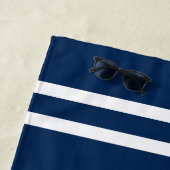 紺航海の白の新婚者に贈るオール ビーチタオル (インサイチュ)