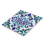 紺色と白のタイル模様 タイル (側面)