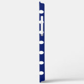 紺色と白色の水玉模様とモノグラム Case-Mate iPhoneケース (裏面 / 左)