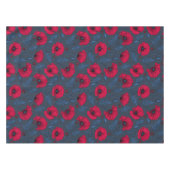 紺色のケシとレディバグ テーブルクロス (正面(横))