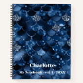 紺色の人魚はかりで測名 ノートブック (正面)