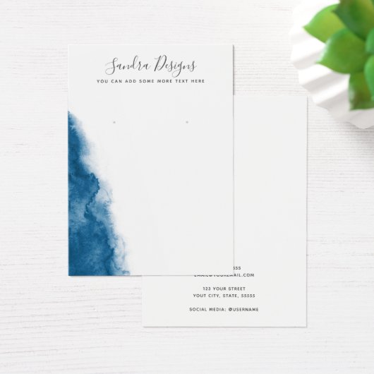 紺色の水彩表示カード (デスク)