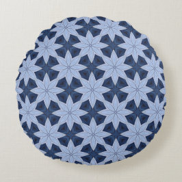 紺色の花の背景 ラウンドクッション
