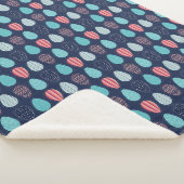 紺色パターン（の模様が）あるの装飾的な卵型 シェルパブランケット (3/4)