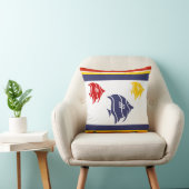 紺色、黄色、赤魚 クッション (椅子)