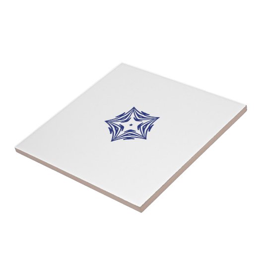 紺青の白い輪郭 タイル (側面)