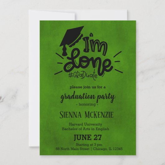 終わった – 緑 招待状 (正面)