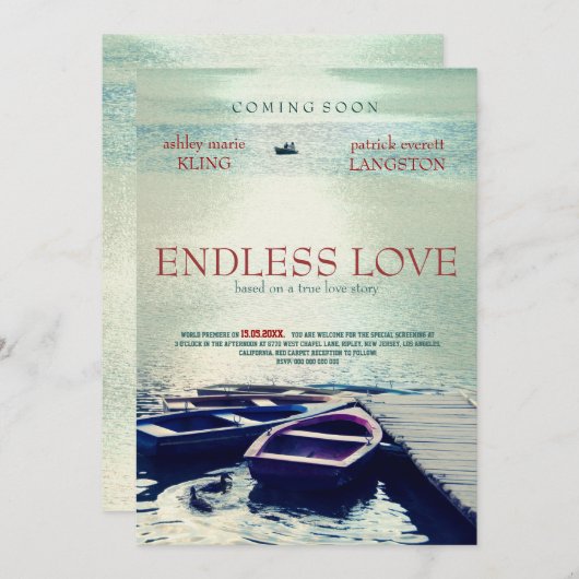 終わりなきラブ映画ポスタースタイル 招待状 (正面/裏面)