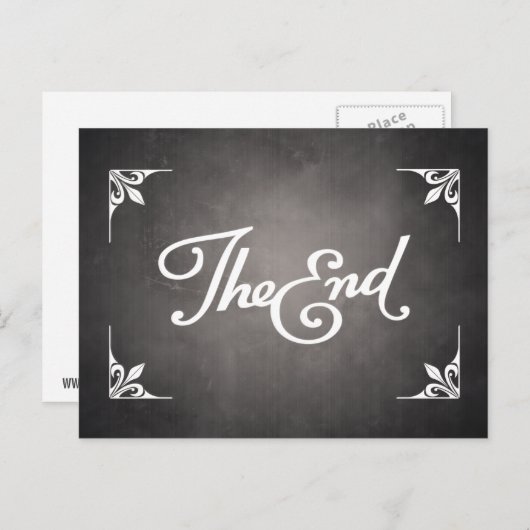 終わりの書名カードの郵便はがき ポストカード (正面/裏面)