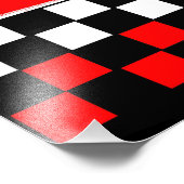 終わりの車線1の赤い車 フォトプリント            (角)