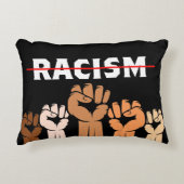 終わり人種差別数々の日除け拳アクセント枕 アクセントクッション (正面)