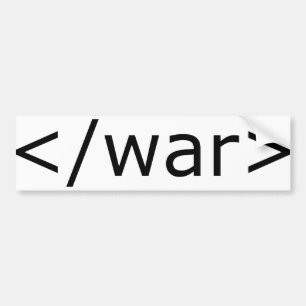 終わり戦争html -黒及び白 バンパーステッカー