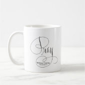 終わるマグなしで祈って下さい コーヒーマグカップ (左)