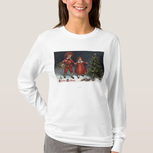 終わる子供木を飾ります Tシャツ (正面)