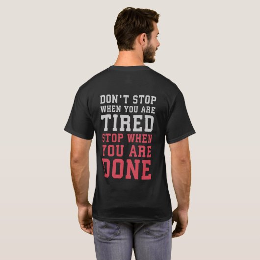 終ストップ了 – ジム感動的 Tシャツ (裏面フル)