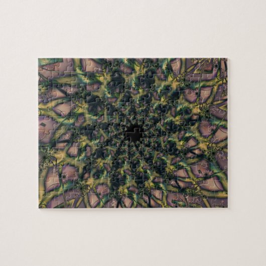 終了なし |ピンクと黄色のフラクタルアート ジグソーパズル (横)