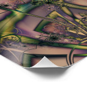 終了なし |ピンクと黄色のフラクタルアート ポスター (コーナー)