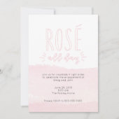 終日の水彩画のカクテルのパーティの招待状は上がりました 招待状 (正面)