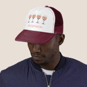 終日のRoséのワイングラスのパターン（の模様が）あるな帽子は上がりました キャップ (インサイチュ)