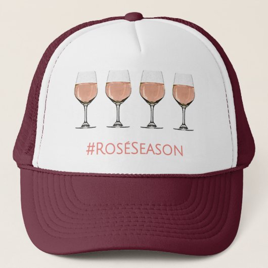 終日のRoséのワイングラスのパターン（の模様が）あるな帽子は上がりました キャップ (正面)