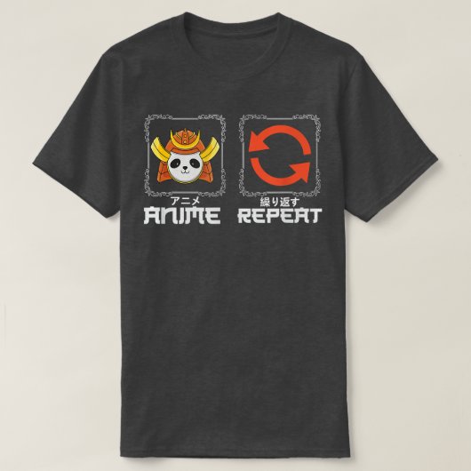 終日アニメだけで日本の文化ファンを繰り返す Tシャツ (デザイン正面)
