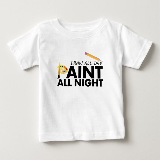 終日引絵を描く ベビーTシャツ (正面)