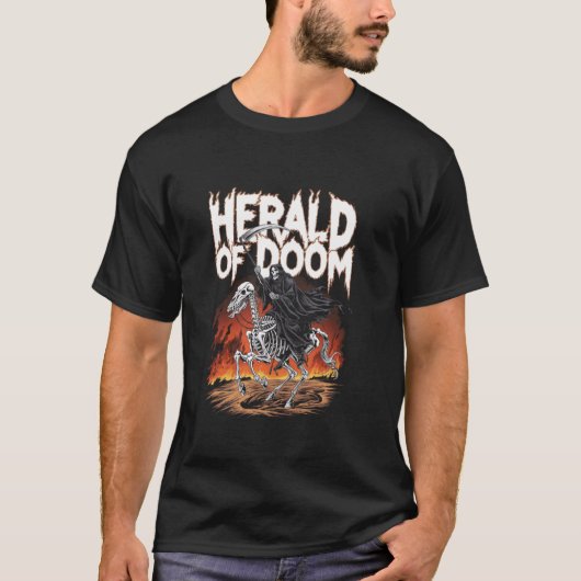 終末の使者 死神 烈火の馬 アート 黙示録 Tシャツ (正面)