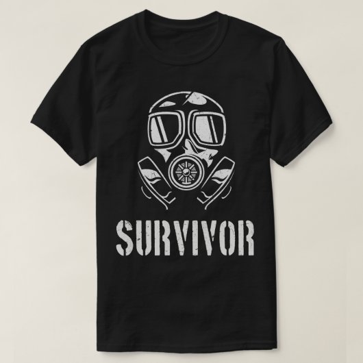終末の生き残り ガスマスク Tシャツ (デザイン正面)