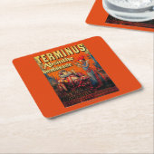 終点のアブサンのヴィンテージPosterEurope スクエアペーパーコースター (アングル)