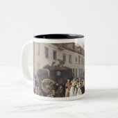 終点の駅馬車の到着 ツートーンマグカップ (正面左)
