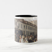 終点の駅馬車の到着 ツートーンマグカップ (中央)