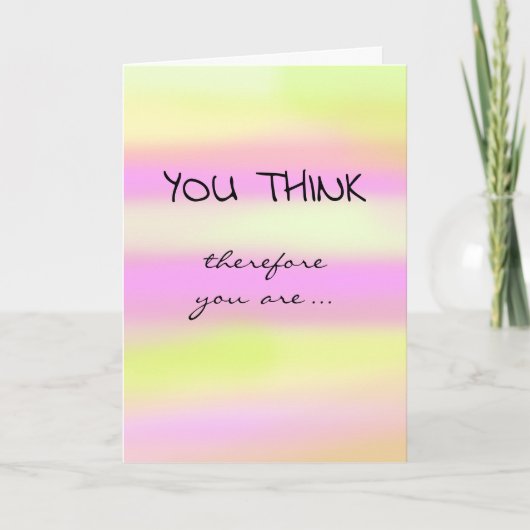 終身おめでとう(考えゆえに私はある) カード (正面)