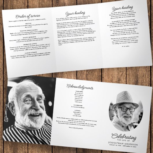 終身服務命令のお祝い 三つ折りプログラム