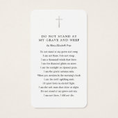 終身葬儀記念詩カードお祝い (裏面)