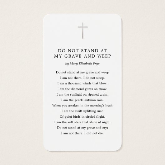 終身葬儀記念詩カードお祝い (裏面)