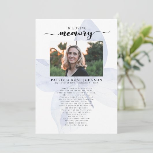 終身葬儀詩のお祝い 案内状 (スタンド正面)