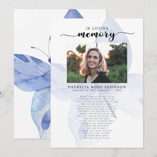 終身葬儀詩のお祝い 案内状 (正面/裏面)