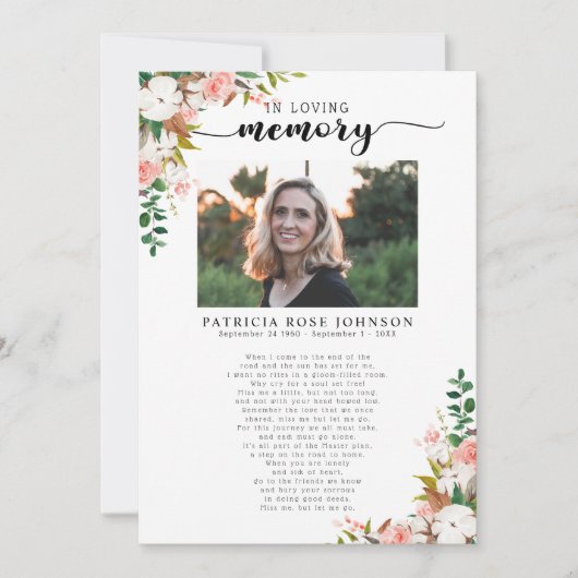 終身葬儀詩のお祝い 案内状 (正面)