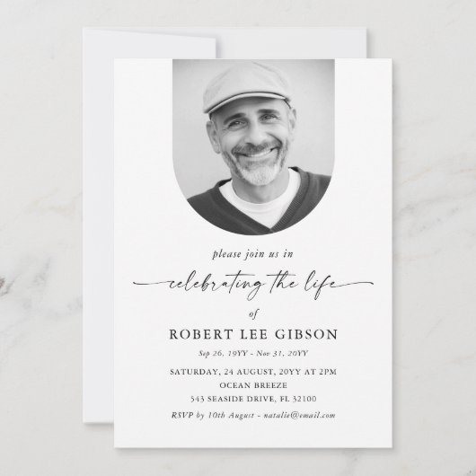 終身葬祭お祝い 招待状 (正面)