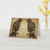 組のカラス カード (黄色い花)