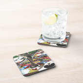 組のジャッキ、コルクの背部が付いているプラスチックコースター コースター (右側)