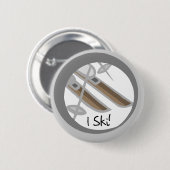 組のスキーIスキーTシャツおよびギフト 缶バッジ (正面&裏面)