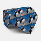 組のツノメドリ鳥 ネクタイ (ロール)
