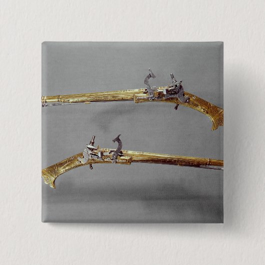 組のピストル、1624-26年 缶バッジ (正面)