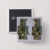 組のワシ型のブローチ(金属およびエナメル) 缶バッジ (正面&裏面)